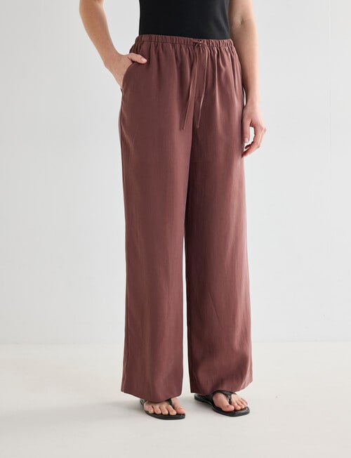 Mineral Jade Wide Leg Pant, Chocolate product photo View 02 L