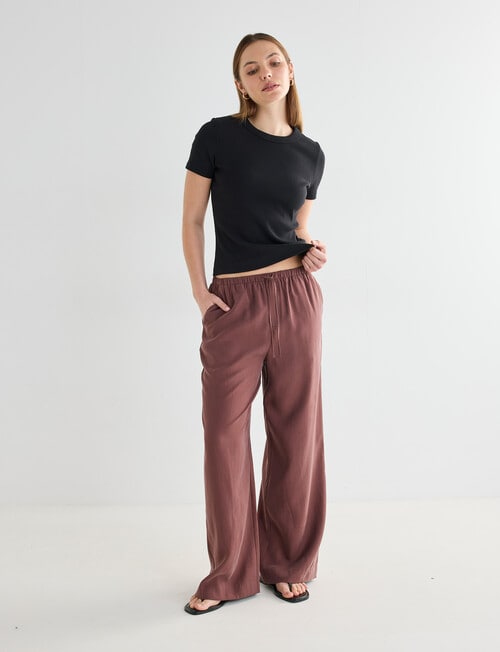 Mineral Jade Wide Leg Pant, Chocolate product photo View 06 L