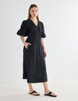 Mineral Madeline V-Neck Midi Dress, Black product photo View 05 S