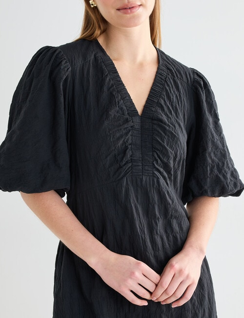 Mineral Madeline V-Neck Midi Dress, Black product photo View 06 L