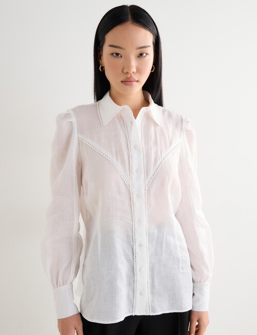 State of play Violet Lace Trim Blouse, White product photo View 06 L