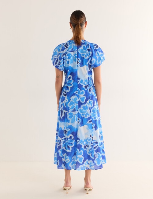 State of play Ottilie Printed V Neck Midi Dress, Blue product photo View 02 L