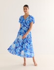 State of play Ottilie Printed V Neck Midi Dress, Blue product photo View 03 S