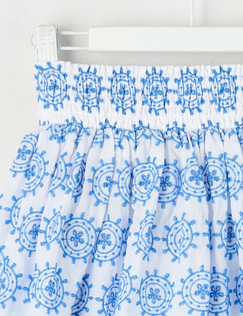 Mac & Ellie Broderie Skirt, White & Cobalt product photo View 02 L