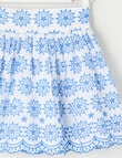 Mac & Ellie Broderie Skirt, White & Cobalt product photo View 03 S