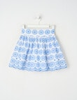 Mac & Ellie Broderie Skirt, White & Cobalt product photo