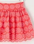 Mac & Ellie Broderie Skirt, Cherry Red & White product photo View 03 S