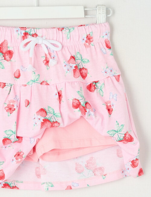 Mac & Ellie Strawberries Knit Skort, Pink Sorbet product photo View 02 L