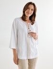 Line 7 Linen Blend Sirocco Top, White product photo