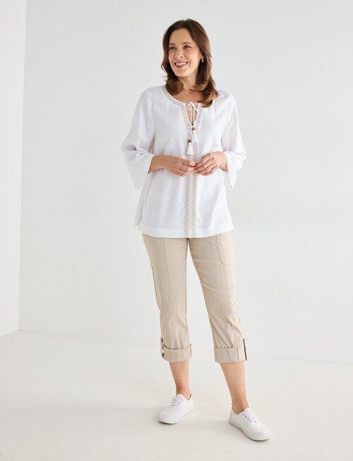 Line 7 Linen Blend Sirocco Top, White product photo View 03 L