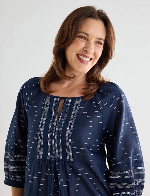 Line 7 Cotton Esplanade Top, Navy product photo