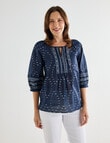 Line 7 Cotton Esplanade Top, Navy product photo View 06 S