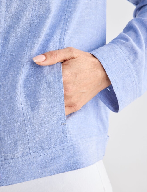 Line 7 Linen Blend Triumph Jacket, Medium Blue product photo View 04 L