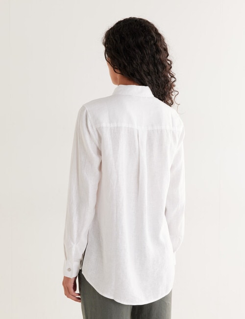 Zest Essentials Linen Long Sleeve Shirt, White product photo View 02 L