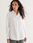 Zest Essentials Linen Long Sleeve Shirt, White product photo View 04 S