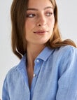 Zest Linen Essential Long Sleeve Shirt, Chambray product photo View 06 S