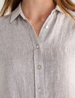 Zest Linen Essential Long Sleeve Shirt, Sandshell product photo View 05 S