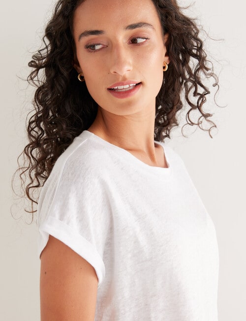 Zest Essentials Linen Tee, White product photo View 04 L