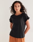 Zest Essentials Linen Tee, Black product photo