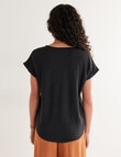 Zest Essentials Linen Tee, Black product photo View 02 S
