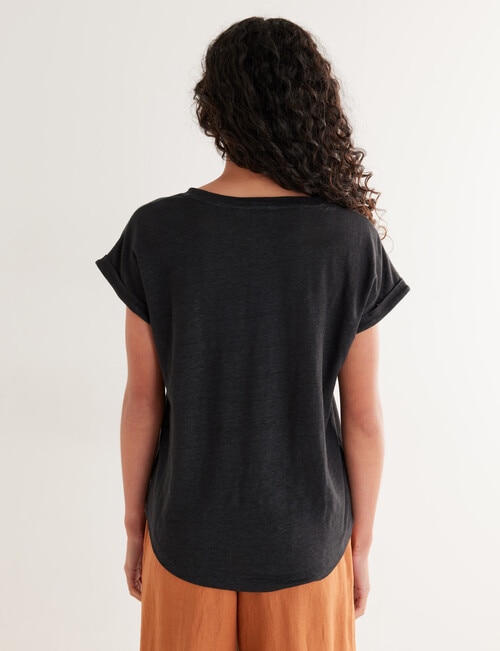 Zest Essentials Linen Tee, Black product photo View 02 L