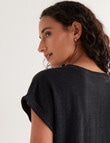 Zest Essentials Linen Tee, Black product photo View 04 S