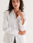 Zest Essentials Linen Long Sleeve Shirt, White product photo