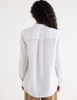 Zest Essentials Linen Long Sleeve Shirt, White product photo View 02 S