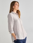 Zest Linen Essential Long Sleeve Shirt, Sandshell product photo View 07 S