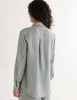 Zest Essentials Linen Long Sleeve Shirt, Sage product photo View 02 S