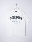 No Issue St Germain Applique Short Sleeve Box Tee, White product photo