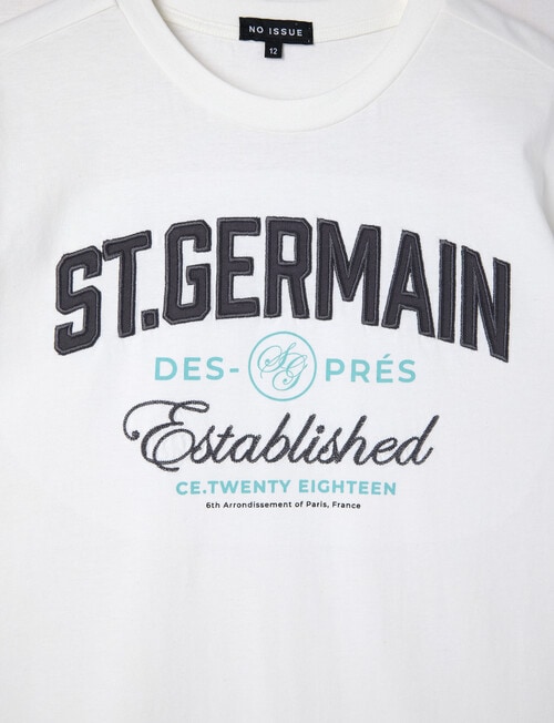 No Issue St Germain Applique Short Sleeve Box Tee, White product photo View 02 L
