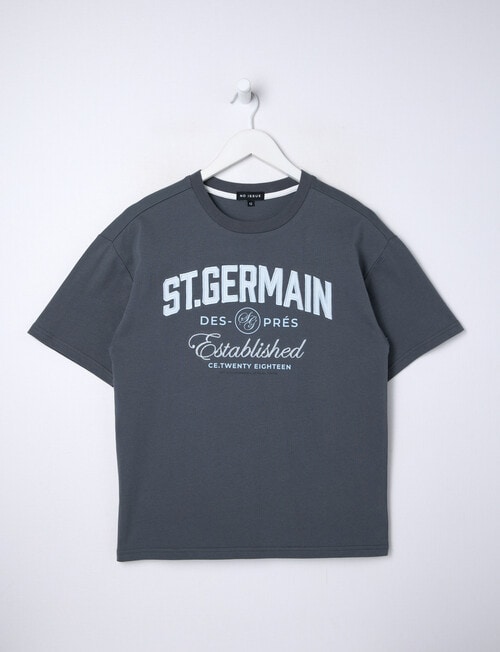 No Issue St Germain Applique Short Sleeve Box Tee, Smoke product photo