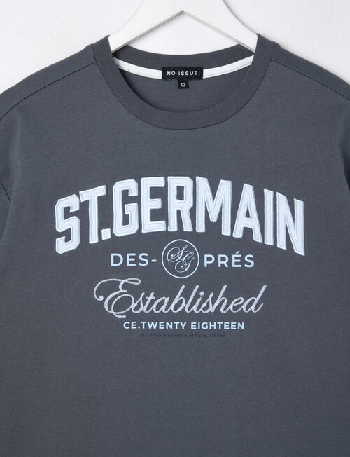 No Issue St Germain Applique Short Sleeve Box Tee, Smoke product photo View 02 L