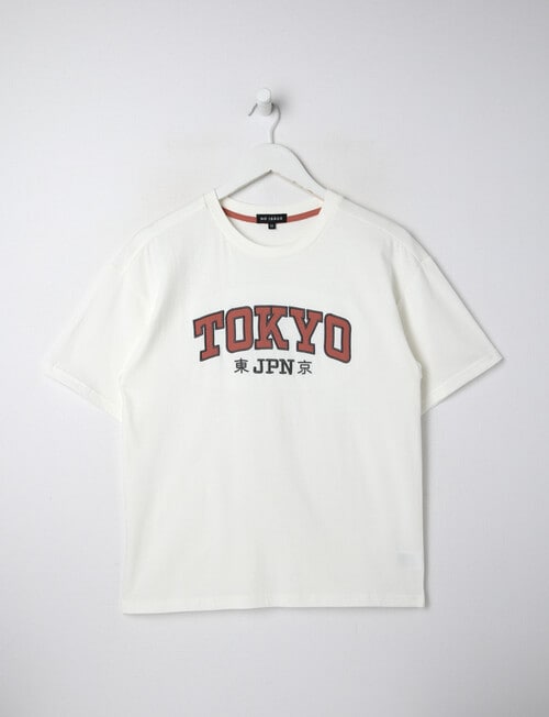 No Issue Applique Tokyo Short Sleeve Tee, Rice product photo