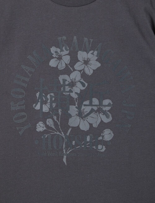 No Issue Yokohama Flock Short Sleeve Tee, Charcoal product photo View 03 L