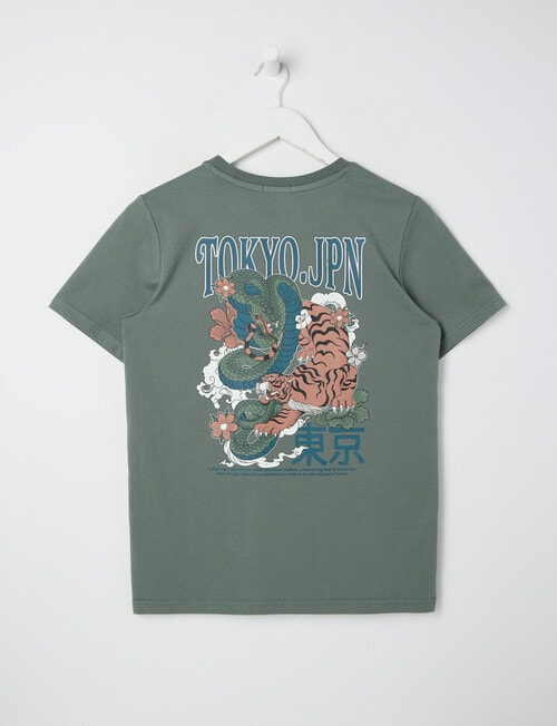 No Issue Tokyo Tiger Short Sleeve Tee, Moss product photo View 02 L