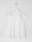 Mac & Ellie Embroidered Flower Cami, White product photo
