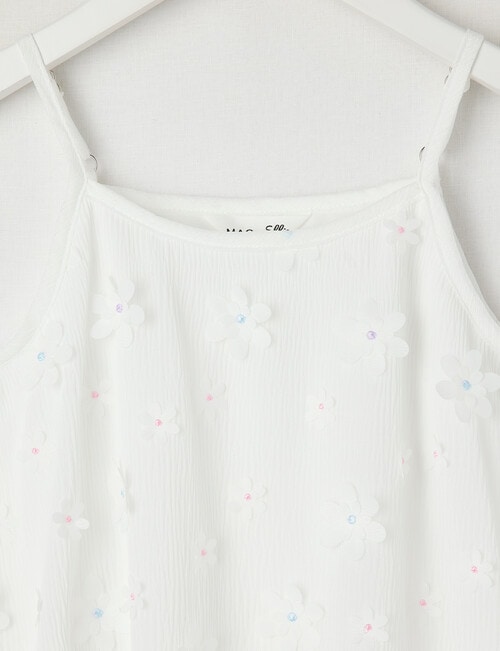 Mac & Ellie Embroidered Flower Cami, White product photo View 02 L