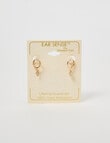 Earsense Crystal Pave Heart Drop Hoop Earring, Gold Tone product photo View 03 S