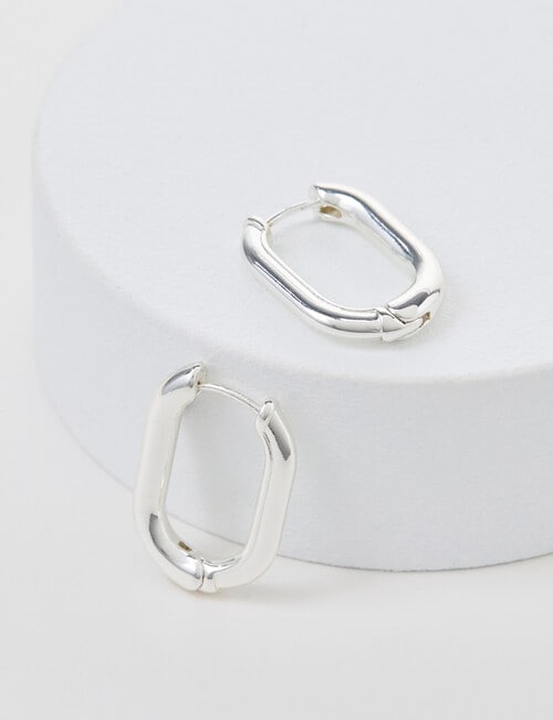 Earsense U Shaped Hoop Earring, Silver Tone product photo View 02 L