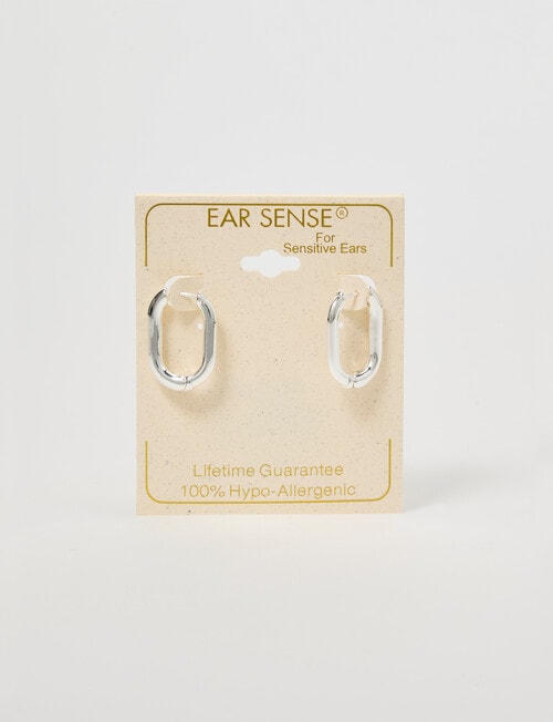 Earsense U Shaped Hoop Earring, Silver Tone product photo View 03 L