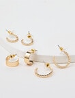 Earsense Textured & Wide Hoop Trio, Gold Tone product photo View 02 S