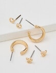 Earsense Butterfly, Open Circle & Hoop Trio, Gold Tone product photo