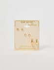 Earsense Butterfly, Open Circle & Hoop Trio, Gold Tone product photo View 03 S
