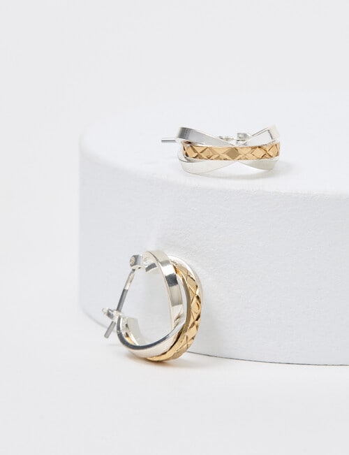 Earsense Small Multi Ring Hoop Earring, Gold & Silver Tone product photo View 02 L