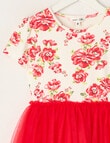 Mac & Ellie Floral Shortsleeve Tutu Dress, Red product photo View 02 S