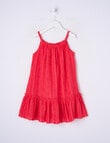 Mac & Ellie Gathered Neck Broderie Dress, Cherry Red product photo