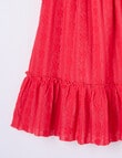 Mac & Ellie Gathered Neck Broderie Dress, Cherry Red product photo View 03 S