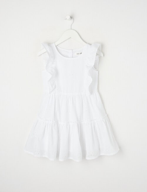 Mac & Ellie Broderie Daisy Frill Dress, White product photo
